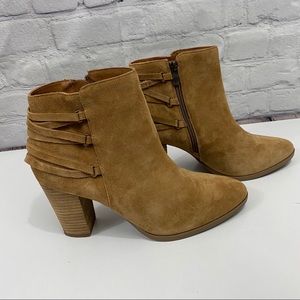 Franco Fortini Brown Suede Ankle Booties Size 11